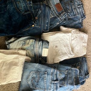 Jeans, shorts, and Jean skirt ! 10 each or all for 150 . Size 11,12,13